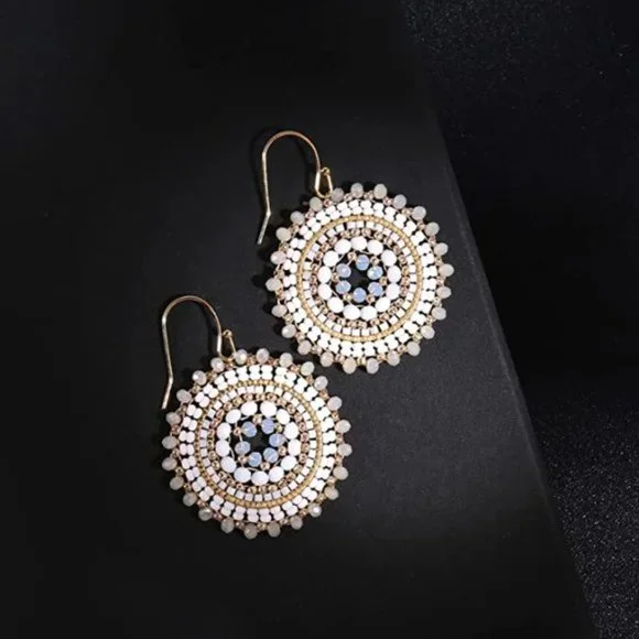 Anthropologie Crystals Bohemia Circle Earrings - Picture 3 of 5